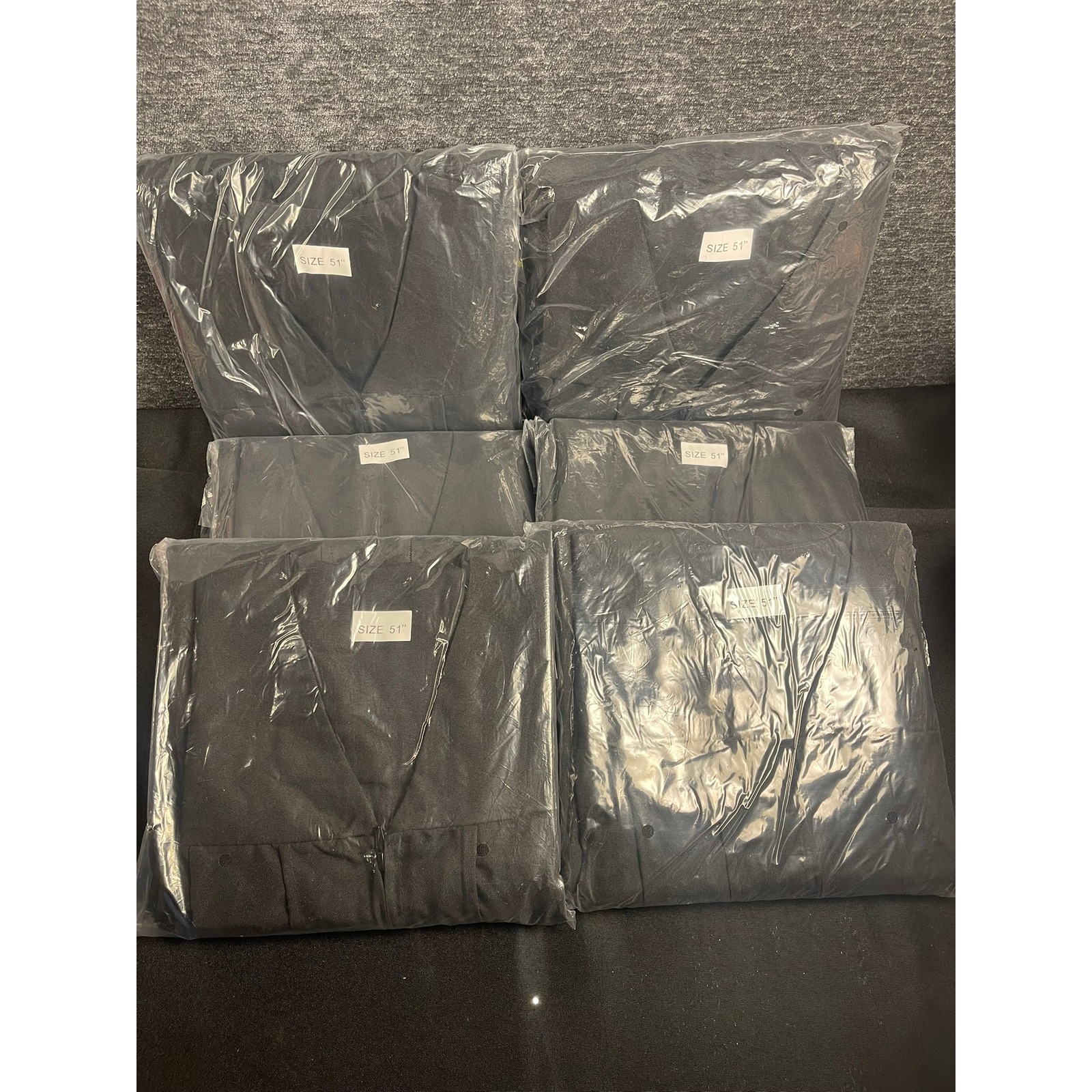 Set Of 6 Black Graduation Gown Set Tassel Matte Finish Size 51 Academic Robe New